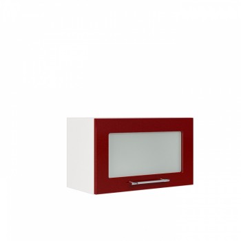 Бруклин ШВГС 600 Шкаф верхний горизонтальный со стеклом (Бетон белый/корпус Белый) в Здвинске - zdvinsk.mebel54.com | фото