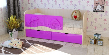 Друзья Кровать детская 2 ящика 1.8 Фиолетовый глянец в Здвинске - zdvinsk.mebel54.com | фото