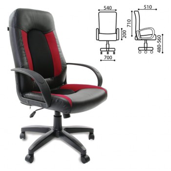 Кресло офисное BRABIX Strike EX-525 (черно-красный) в Здвинске - zdvinsk.mebel54.com | фото
