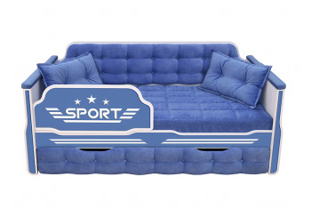 Кровать 170 серии Спорт 1 ящик 85 Синий (подушки) в Здвинске - zdvinsk.mebel54.com | фото