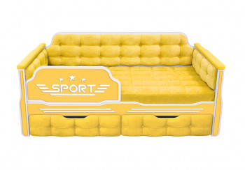 Кровать 170 серии Спорт 2 ящика 74 Жёлтый (мягкие боковые накладки) в Здвинске - zdvinsk.mebel54.com | фото