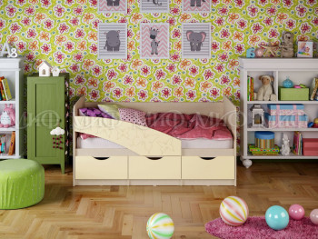 Кровать Бабочки 2,0м (Ваниль матовый) в Здвинске - zdvinsk.mebel54.com | фото