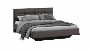 Кровать «Элис» c мягкой обивкой тип 1 Экокожа/Темно-коричневый/1400 в Здвинске - zdvinsk.mebel54.com | фото