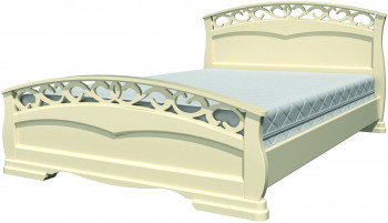Кровать Грация-1 из массива сосны 1600*2000 Слоновая кость в Здвинске - zdvinsk.mebel54.com | фото
