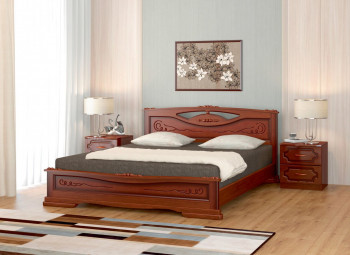 Кровать Карина-7 из массива сосны 1400*2000 Орех в Здвинске - zdvinsk.mebel54.com | фото