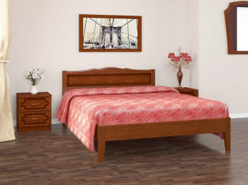 Кровать Карина-7 из массива сосны 1600*2000 Орех в Здвинске - zdvinsk.mebel54.com | фото
