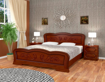 Кровать Карина-8 из массива сосны 1600*2000 Орех в Здвинске - zdvinsk.mebel54.com | фото