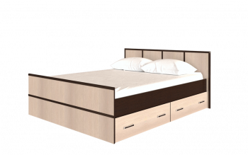 Кровать Сакура с настилом и ящиками 1,4 (Венге/Лоредо) в Здвинске - zdvinsk.mebel54.com | фото