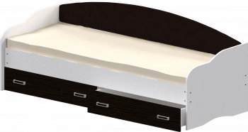 Кровать Софа-7 с мягкой спинкой (800х1900) Белый/Венге в Здвинске - zdvinsk.mebel54.com | фото