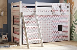 Кровать Соня вариант 6 полувысокая с наклонной лестницей Белый полупрозрачный в Здвинске - zdvinsk.mebel54.com | фото