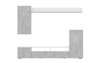 Мебель для гостиной МГС 4 (Белый/Цемент светлый) в Здвинске - zdvinsk.mebel54.com | фото