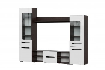 Мебель для гостиной МГС 6 (Исполнение 1/Венге/Белый глянец) в Здвинске - zdvinsk.mebel54.com | фото