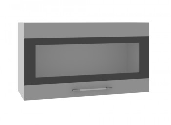 Ройс ВПГСФ 800 Шкаф верхний горизонтальный со стеклом с фотопечатью высокий (Графит софт/корпус Серый) в Здвинске - zdvinsk.mebel54.com | фото