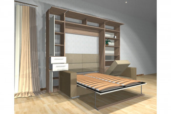 Шкаф-кровать с диваном Каролина в Здвинске - zdvinsk.mebel54.com | фото