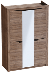 Шкаф трехдверный Соренто Дуб стирлинг/Кофе структурный матовый в Здвинске - zdvinsk.mebel54.com | фото